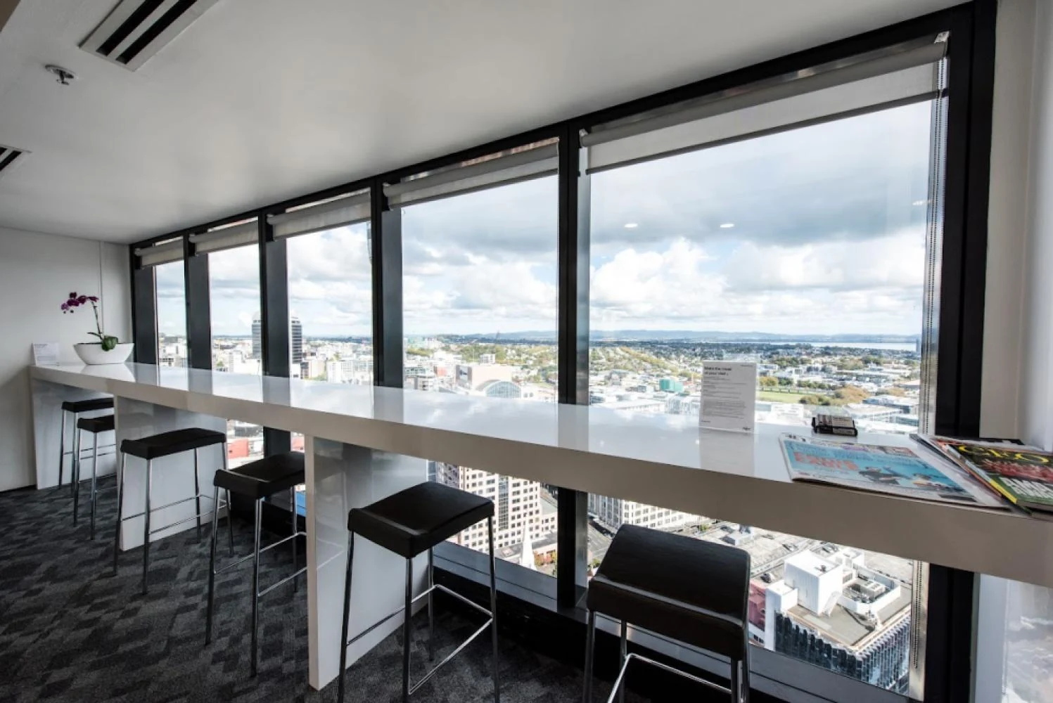 Shared workspace at the ANZ Centre serviced offices in Auckland